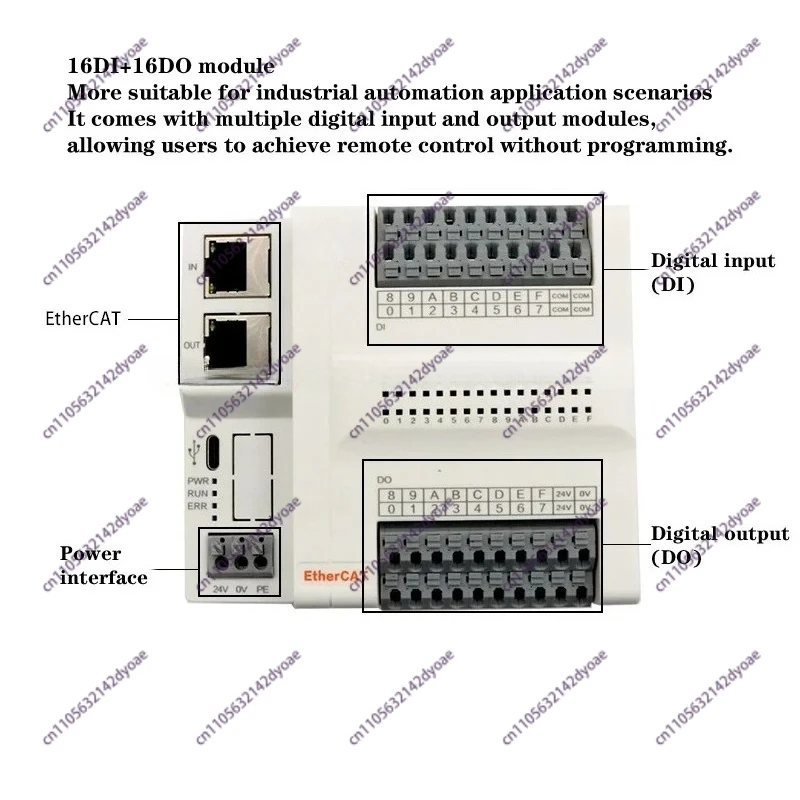 GCAN-5032 EthererCAT bus remote |/O module , 16 digital inputs + 16 digital outputs