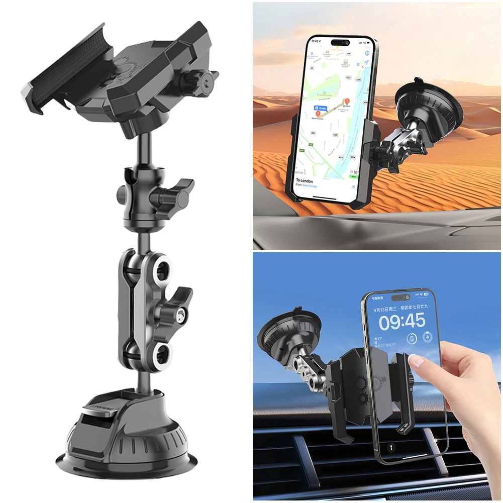 

Car Phone Mount Adjustable Car Phone Holder 360° Rotation Cell Phone Mount Cell Phone Holder for Dashboard Windshield Vent