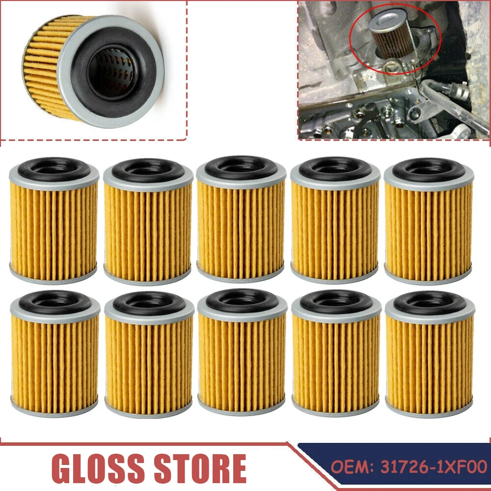 10 Uds filtro de aceite de transmisión de caja de cambios JF011E RE0F10A JF010E para Mitsubishi Nissan Altima Juke Dodge Jeep 31726-1XF00 317261XF00