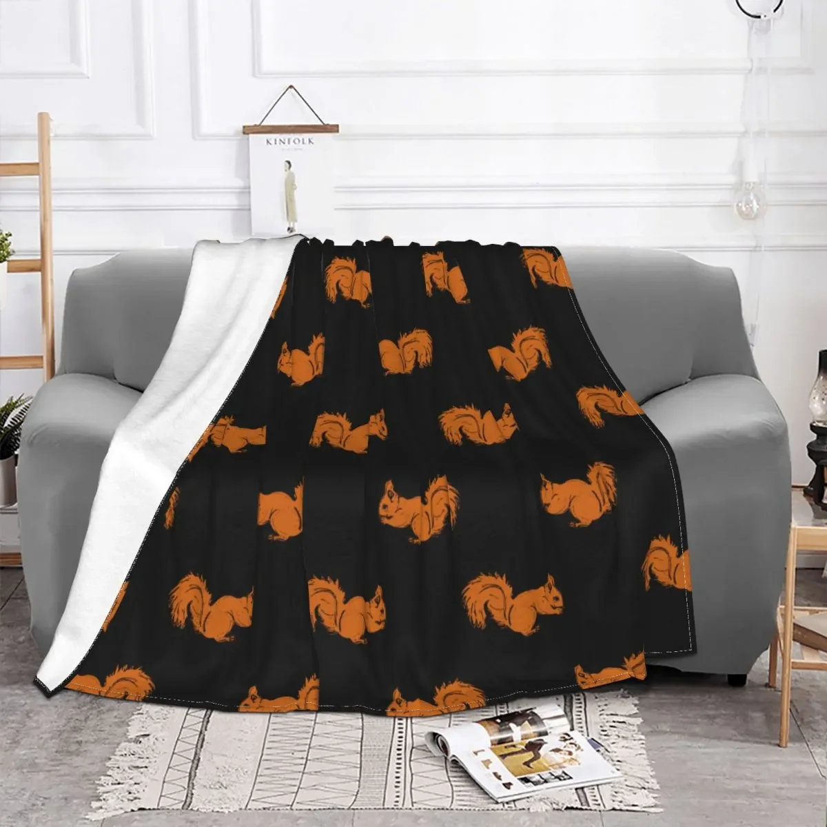 Squirrel Joyful Funny Blanket Flannel All Season Animal Breathable Warm Throw Blanket for Home Car Quilt