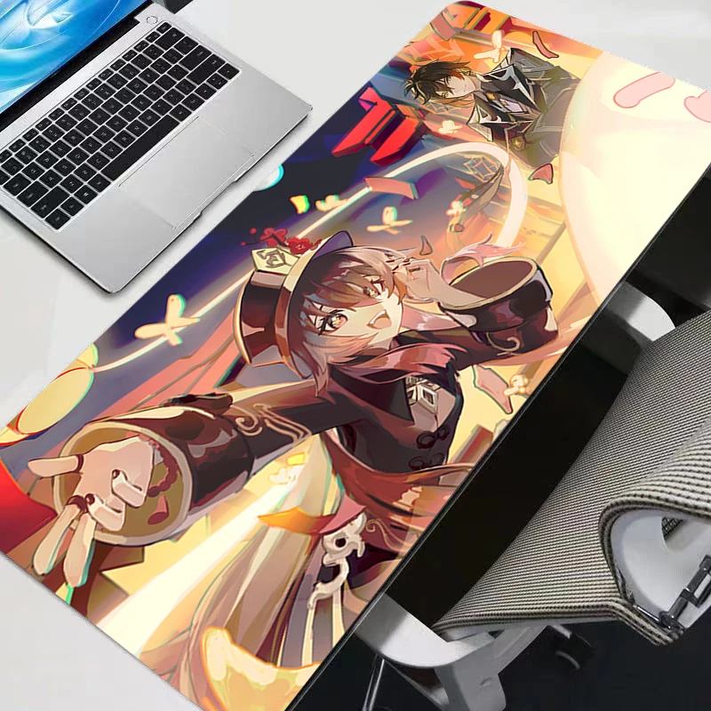 

Mouse Pad PC Desk Mat Gamer Office Computer Carpet Keyboard Table Gaming G-genshin Impact Hu Tao Edge White Accessories Mousepad