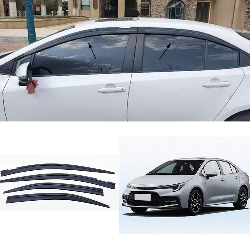 

Автомобильные аксессуары для Toyota Corolla Sedan 2020-2024 2025 ABS черный оконный козырек вентиляционные шторы защита от солнца и дождя 6 шт.