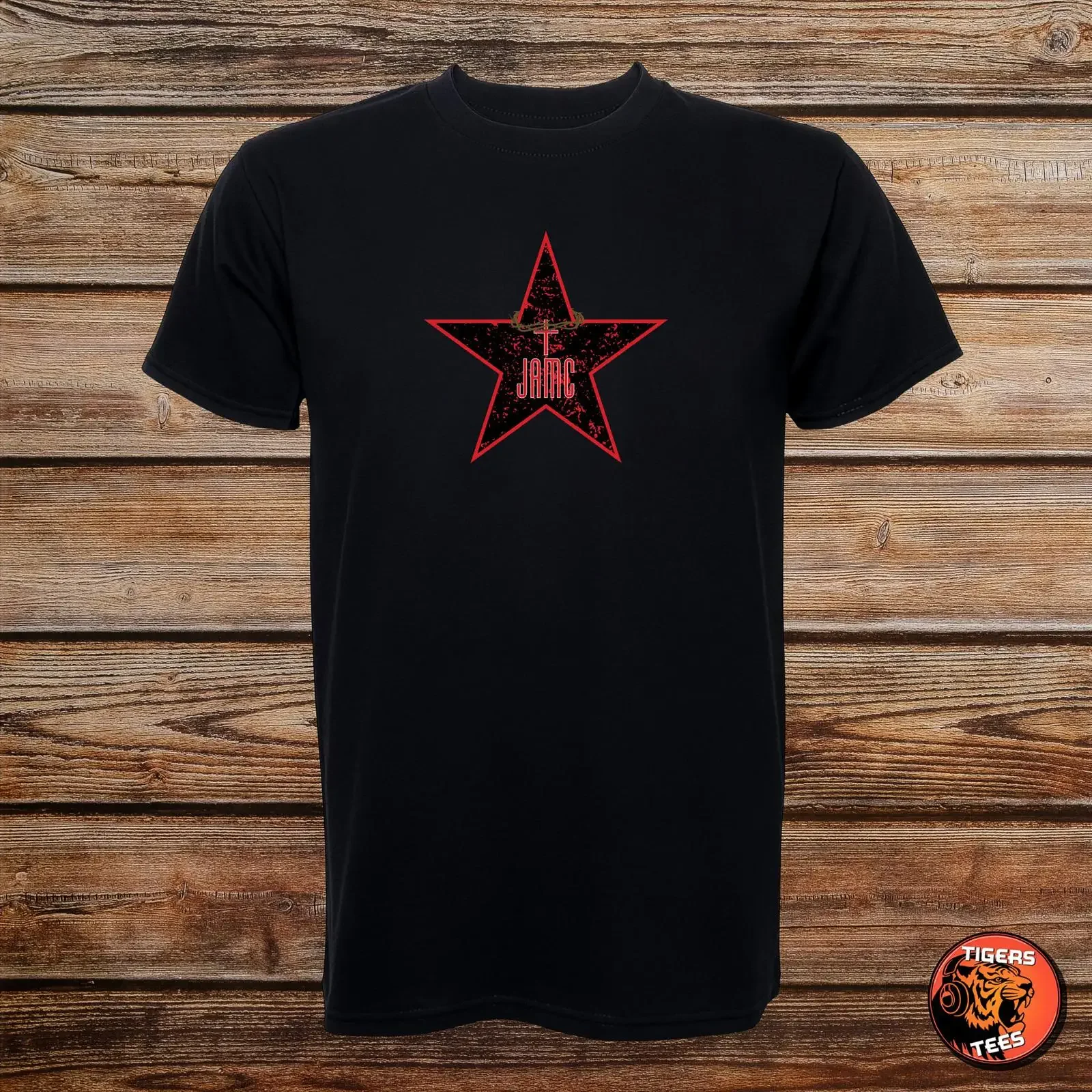 The Jesus and Mary Chain JAMC Star Logo T Shirt 80s Shoegaze Alternative Rock Band Music Top vintage Washed graphic homme