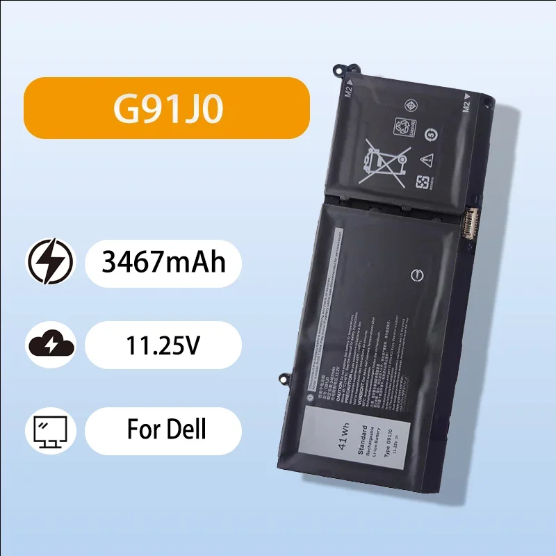New Replacement Battery For Dell Inspiron 5415 5515 5418 5518 7415 G91J0 11.25V 3467mAh High Capacity Li ion Battery