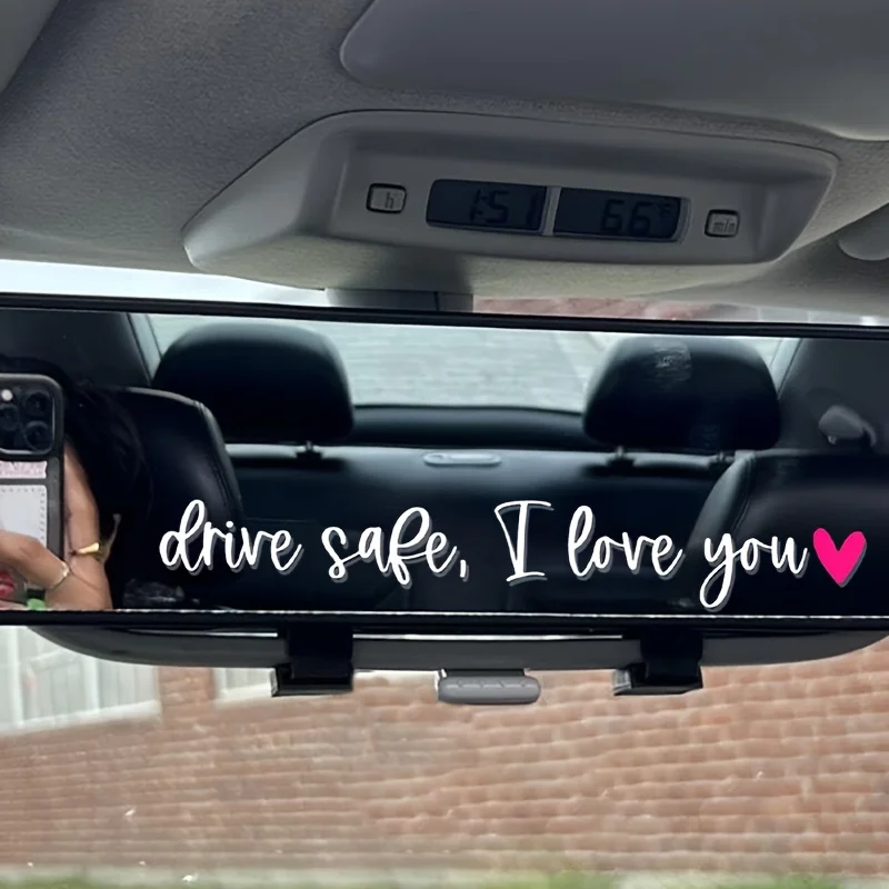 

1pc Drive Safe I Love You Car Stickers Waterproof for Rearview Mirror Windows Decor Motorcycle Accessories Durable Vinyl Decals