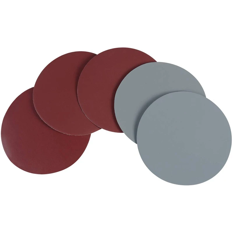 PORK-25Pcs 5 Inch Round Sanding Discs Sandpaper Circular Pads Grit Wet And Dry Sandpaper Assortment Drywall Sanding Paper (Red A