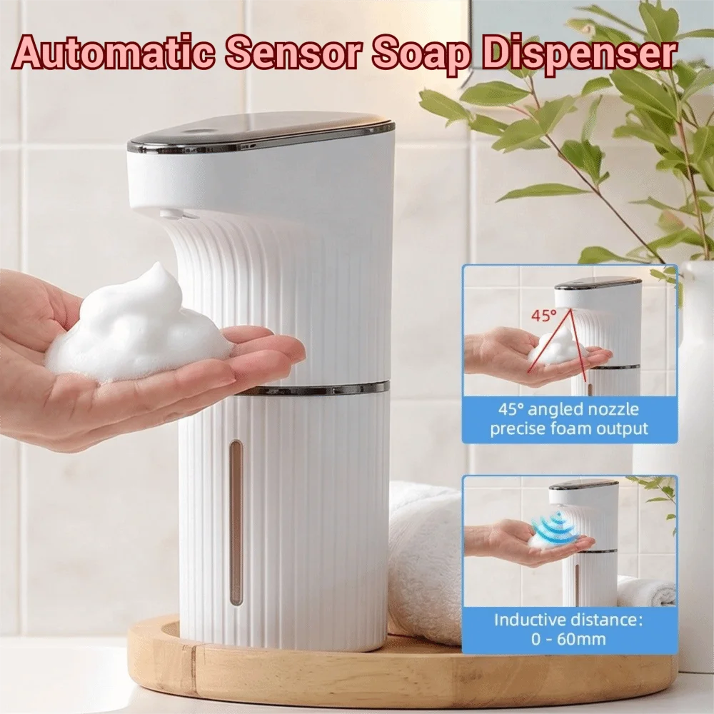 350ml Capacity Automatic Sensor Soap Dispenser USB Rechargeable Liquid/Foam Hand Sanitizer Dispenser Desktop Compatible