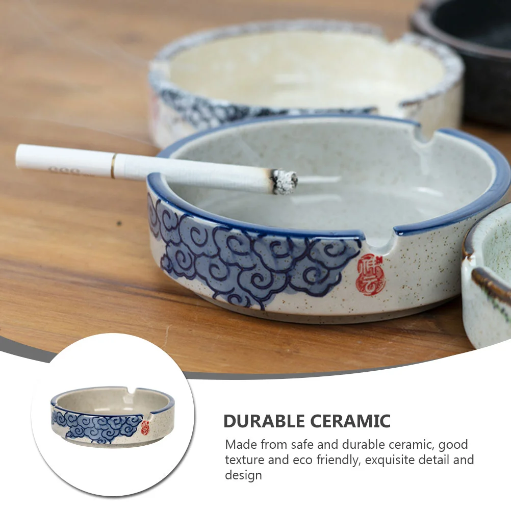 ที่เขี่ยบุหรี่สไตล์ญี่ปุ่นครัวเรือนตกแต่งเซรามิค Underglaze รอบรูปเครื่องประดับมือวาด