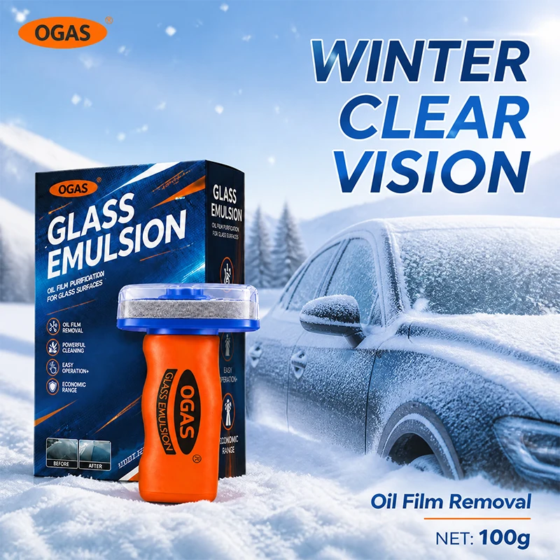OGAS 2.0 Car Glass Oil Film Remover, Windshield Cleaner Anti-Fog Clear View for Winter Rainy Night Driving for Windshield Side