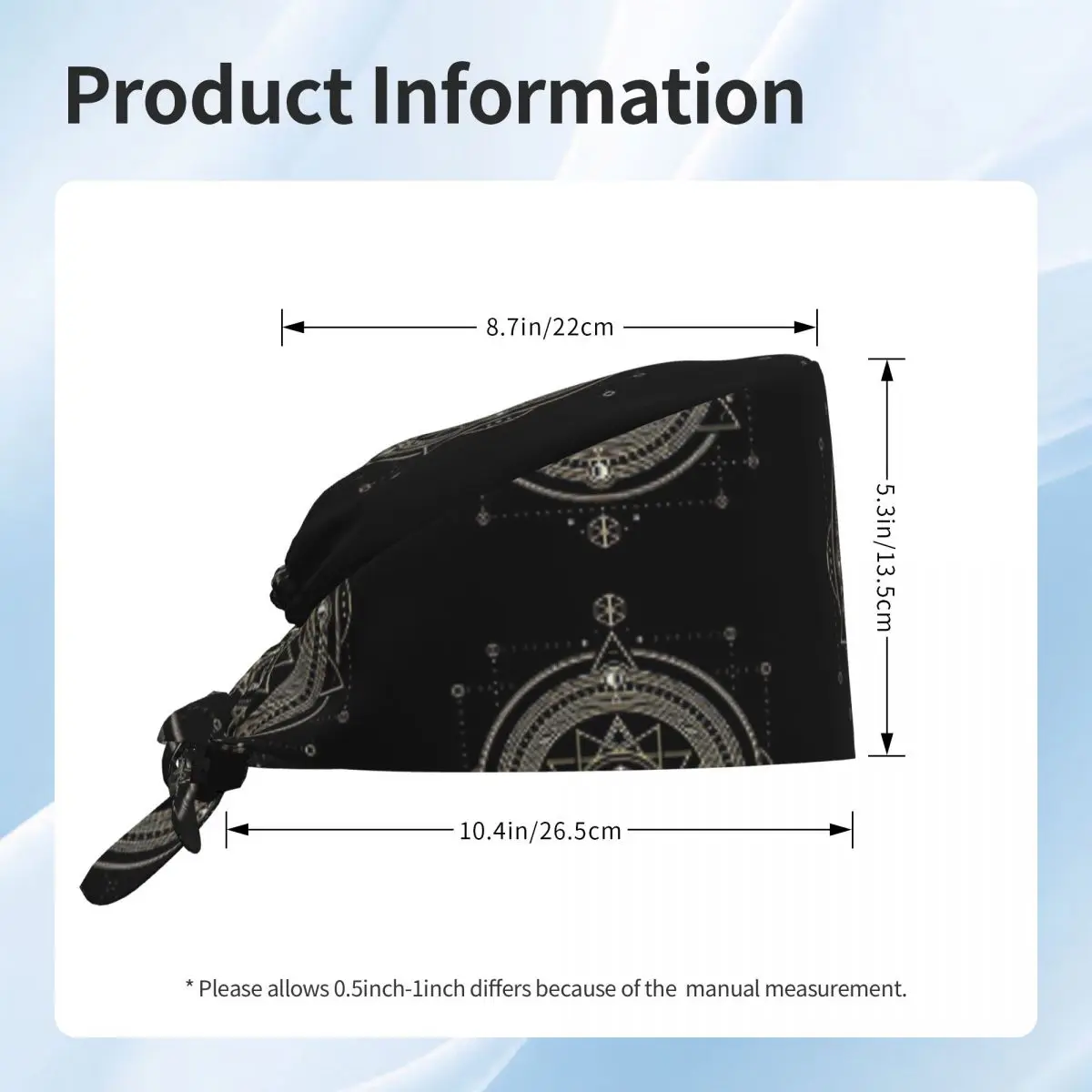 Wielościenna kostka D20 Symbol Sakralny Okultystyczny Czepek Medyczny Czepek Chirurgiczny Męski Damski Czepek Pielęgniarski dla Dentysty