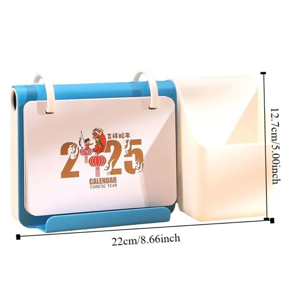 Creative Multi-function Desk Calendar Plastic Portable Pen Holder Simple with Hidden Drawers Desktop Storage Box Office