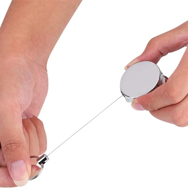 Stainless Steel Rope Camping Telescopic Burglar Chain Key Holder Tactical Keychain Outdoor Key Ring Return Retractable Key Chain