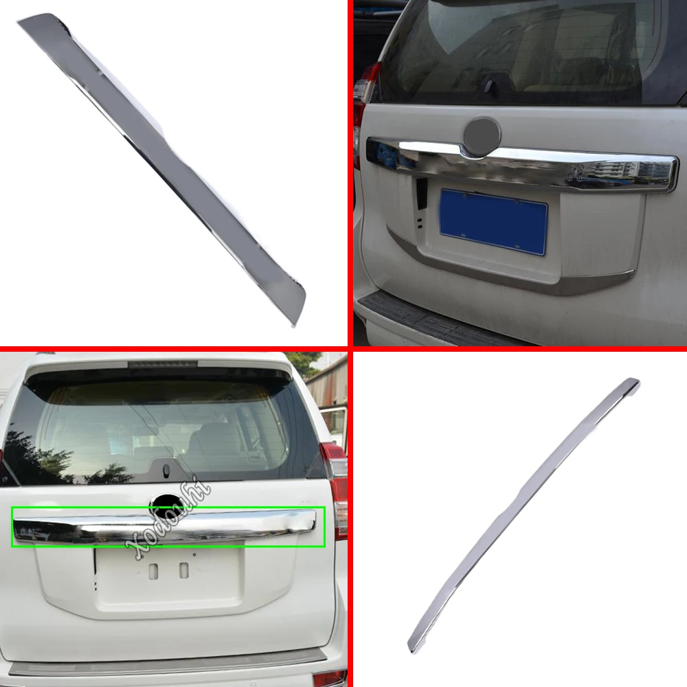 

Car ABS Stick Rear Door License Tailgate Bumper For Toyota Prado FJ150 2014 2015 2016 2017 2018 2019 Frame Plate Trim Trunk