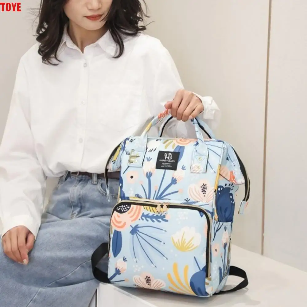 

Портативная сумка для мамы с принтом, многофункциональный органайзер для детских подгузников большой емкости, сумка для подгузников в корейском стиле, рюкзак для подгузников для малышей