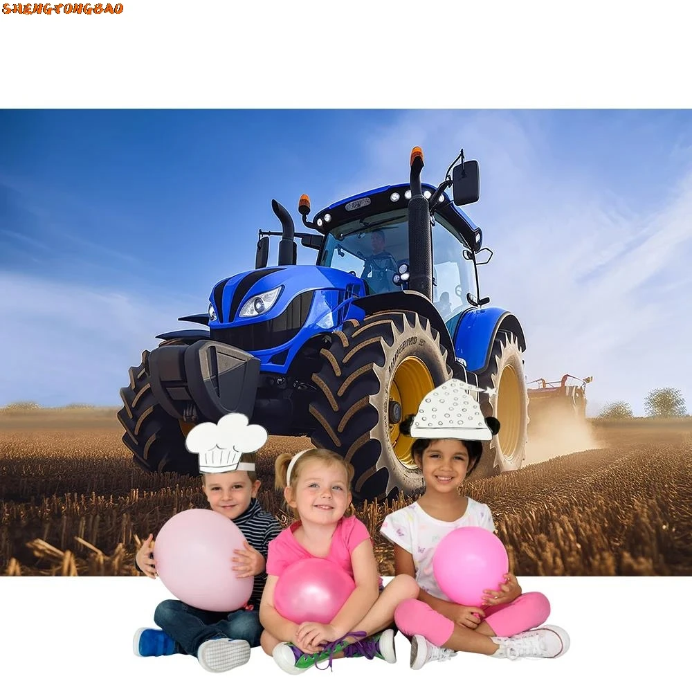 Tractor Warehouse Rural Haystack Baby Newborn Party Birthday Photo Background Photography Backdrop for Photo Studio