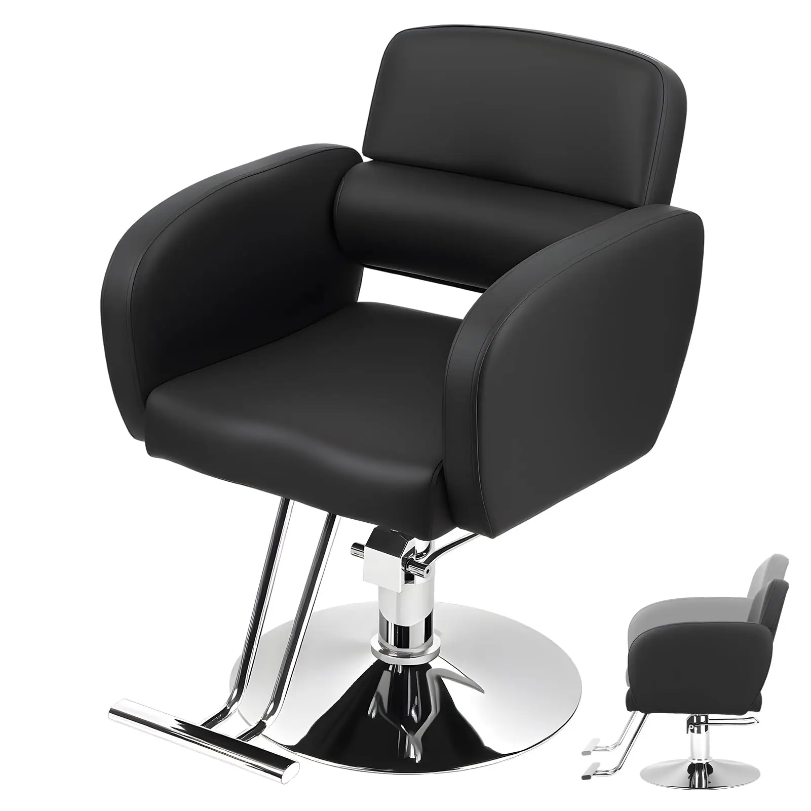 Barber Chair, Salon Chair for Hair Stylist, 360 Degrees Rolling Swivel Hair Stylist Chairs with Heavy Duty Hydraulic