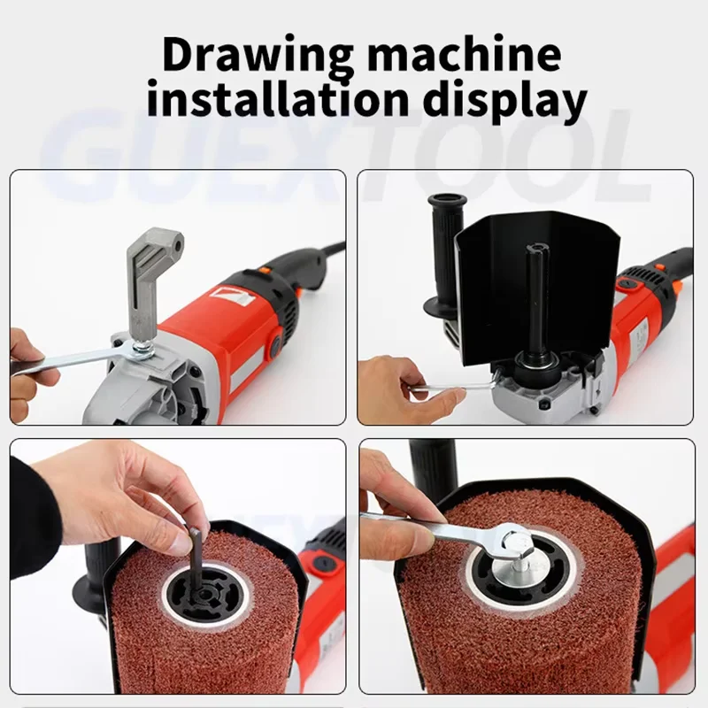 3200W Burnishing Polishing Machine Surface Conditioning Tool Wire Variable Speed Drawing Machine For Wood Metal Stainless Steel