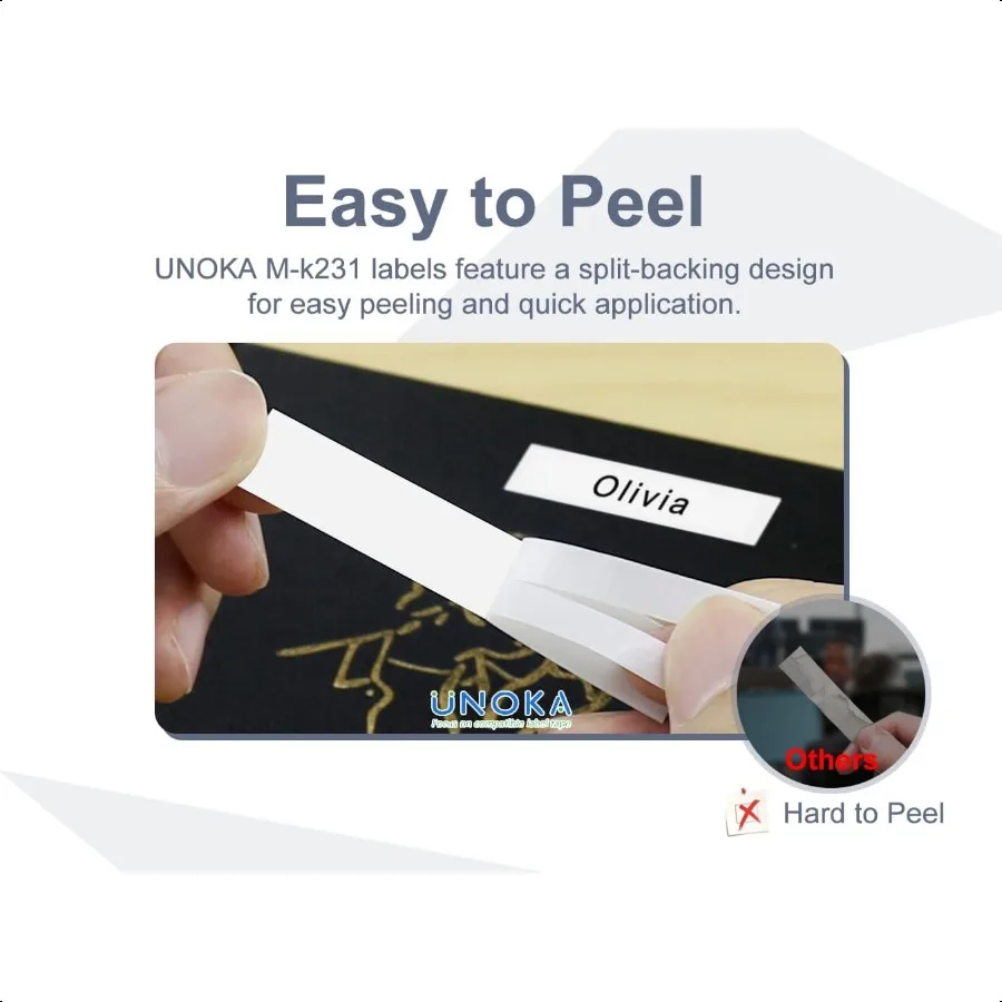 MK231 라벨 테이프 화이트 브라더 푸치 M 테이프 대체품 12mm 0.47 화이트 MK231 MK231s M231 라벨 메이커 PT65 PT85 PT용 리필