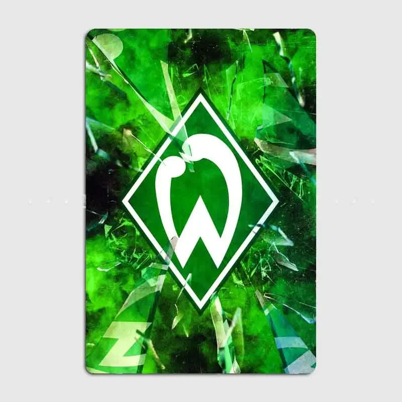 SV Werder Bremen تسجيل نادي كرة القدم شعار الرجعية لوحة معدنية المشارك نادي ديكور المنزل بار الكهف تين تسجيل حانة غرفة ديكور جدار ديكور
