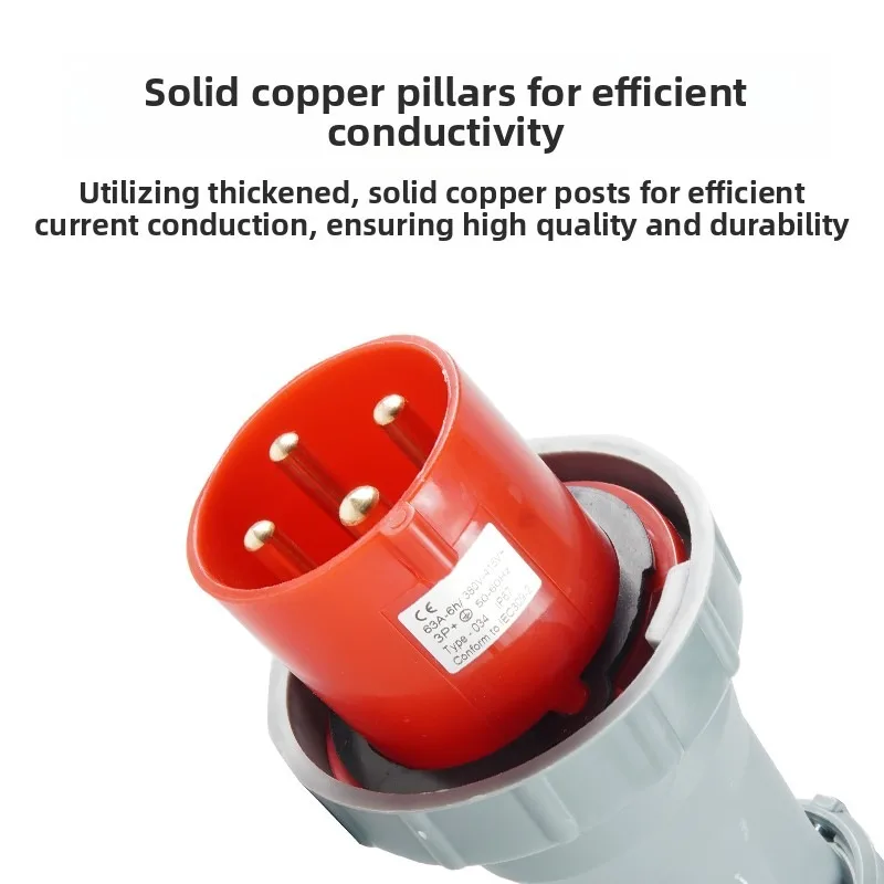 63A 3/4/5 Pin Industrial Aviation Plug Socket IP67 Waterproof Non-Explosion-Proof Male Female Power Connector