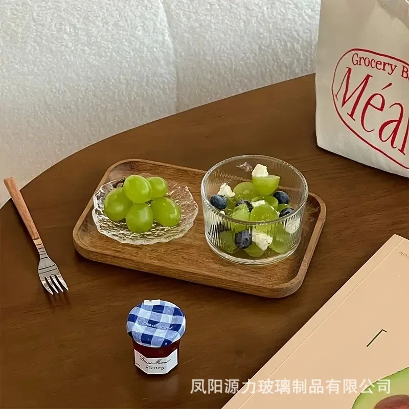 D20 Glass Bowl Dessert Bowl Fruit Saucer Pickle Bowl Ice Cream Dessert Breakfast Salad