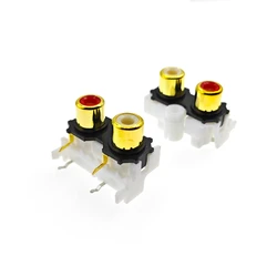 5PCS Connector Lotus Socket PCB Welded 2-Hole Audio Socket Av2-8.4-8 Vertical Pin RCA With Core Socket
