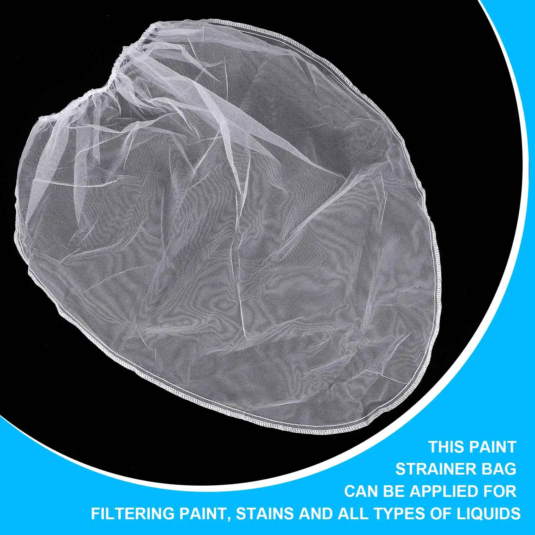 TFTP-20 Pack Strainer Bag, 5 Gallon Paint Strainer With Elastic Top Opening White Fine Mesh Filters Bag For Paint Gardening