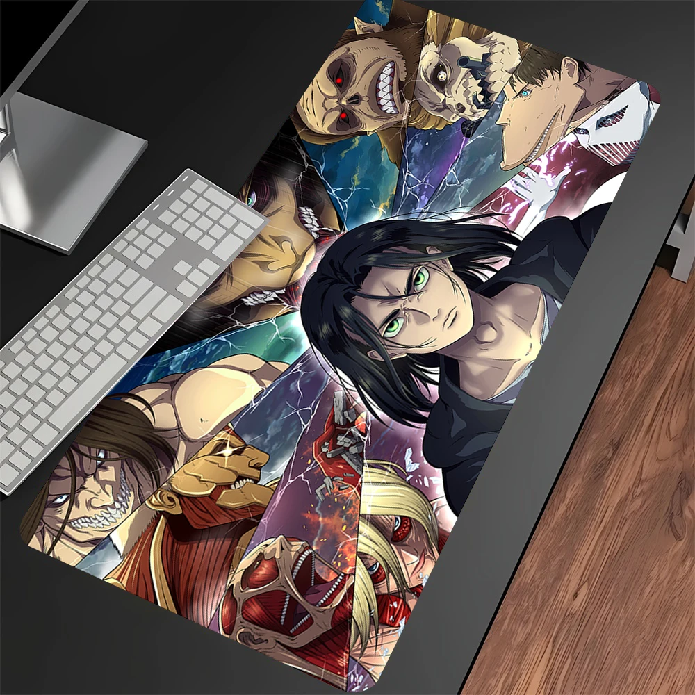 

Attack On Titan Mouse Pad Gaming Accessories Keyboard Large Rubber Desk Mat Anime Computer Carpet Pc Gamer Non-slip Mousepad Xxl