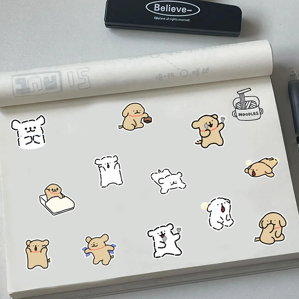 48pcs Niche party line puppy stickers can be used for party wall tabletops, water cups,vases and other decorations, self-pasting