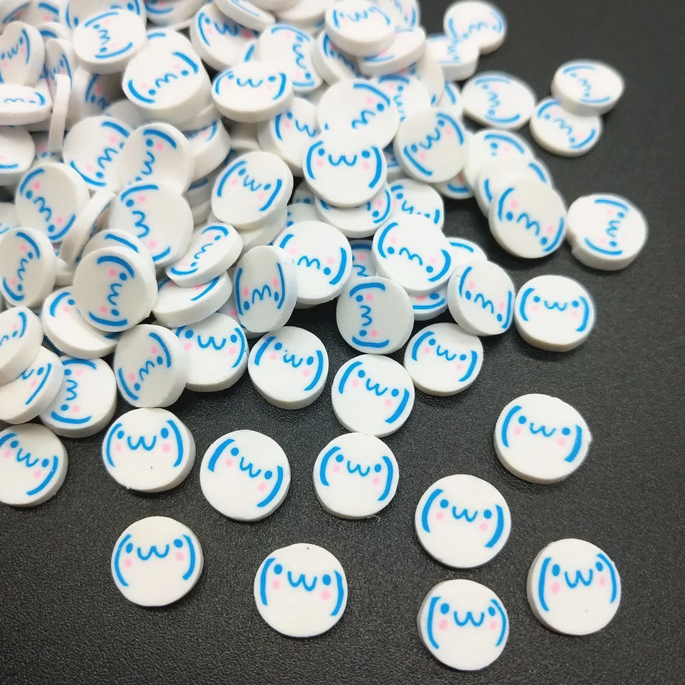 50 g/lote branco cão argilas de polímero para diy artesanato bonito plástico klei lama partículas unhas artes acessórios 5mm/1cm