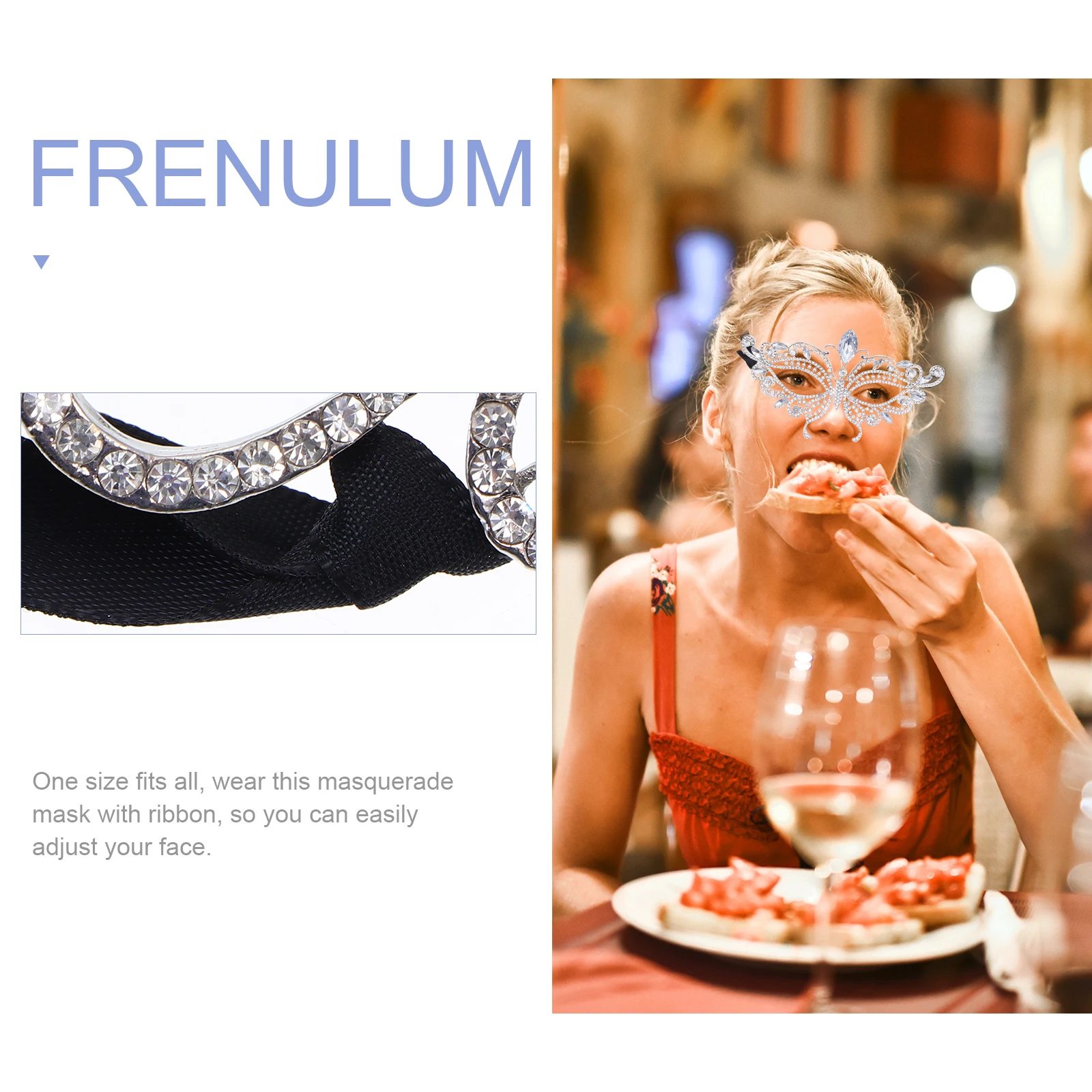 

1pc Rhinestone Mask Costume Accessories Face Mask For Halloween Carnival Masquerade Party Women Girls Silver Alloy