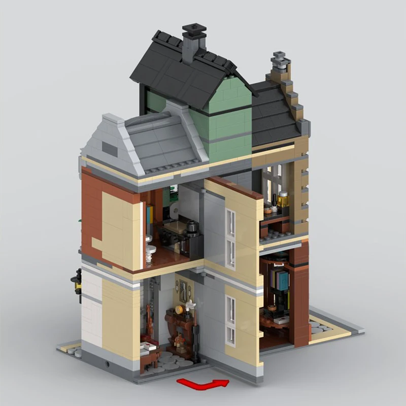 1781 ELEMENTÓW Dom Ulica Ulica MOC Personalizowany Modułowy Zestaw Klocków Kreatywny Projekt Edukacyjny Zabawka do Samodzielnego Montażu Prezent