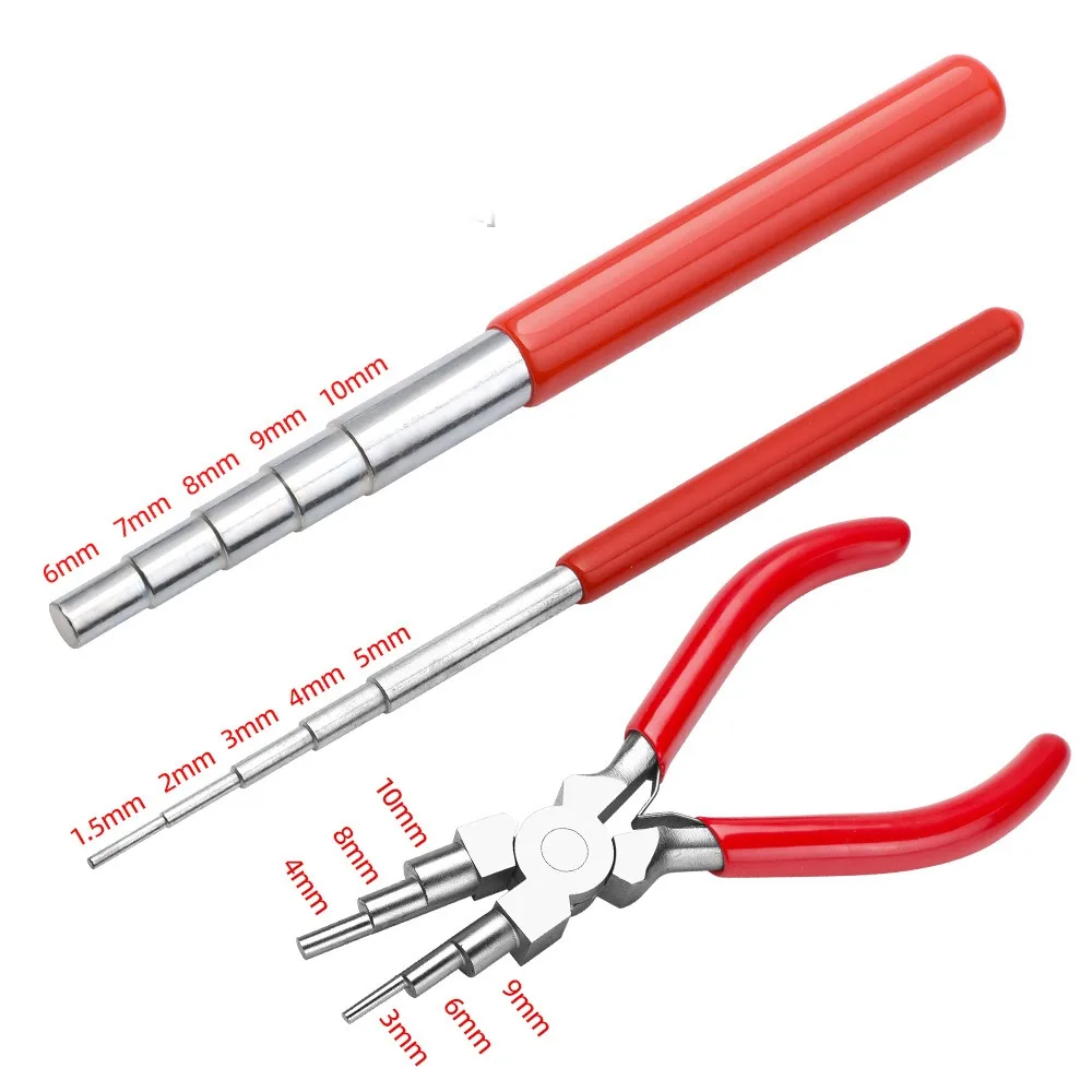 Non-Slip Wire Looping Tool Comfort Grip Handle Durable Jewelry Pliers Set Handmade Jump Ring Forming for 3Pcs/Set