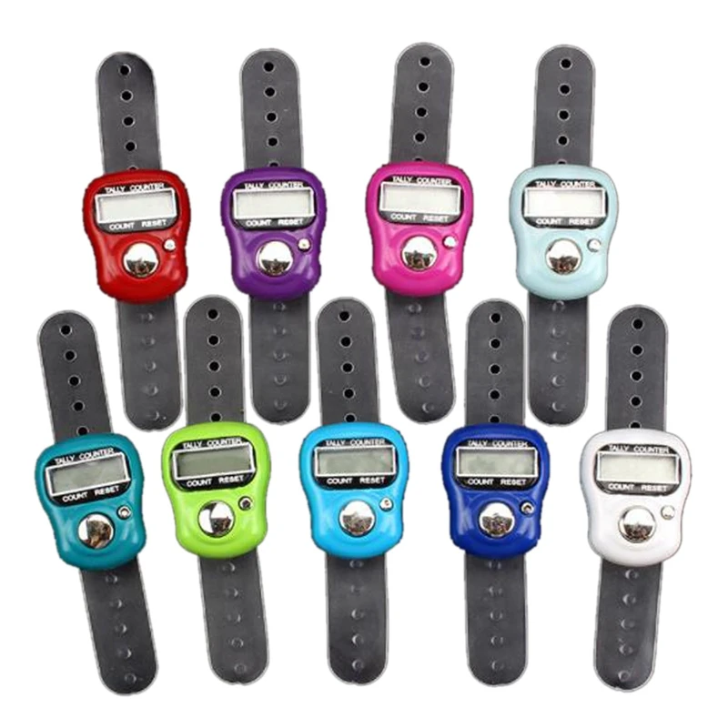 LCD Electronic Finger Hand Ring Knitting Row Tally Counter Pedometer Digital Hand Tally Counter Random Color