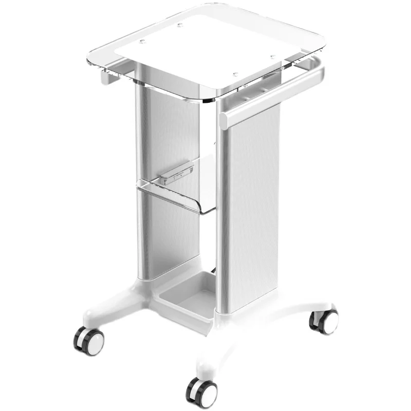 Acrylic Beauty Instrument Trolley Bracket Mobile Storage Cart Dental Clinic Dental Scanner Cart Storage Auxiliary Cart With Whee