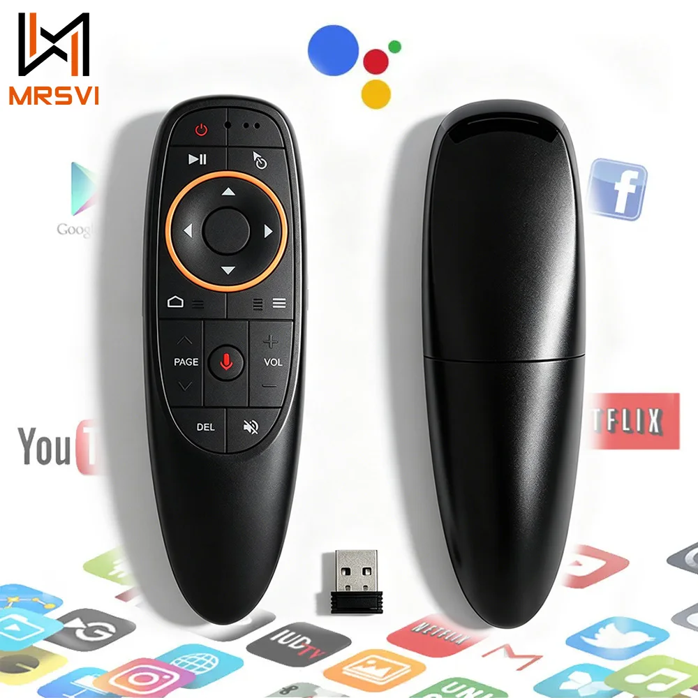 MRSVI G10S Air Mouse Voice Remote Control 2.4G Wireless with Gyroscope for H96 MAX X88 PRO HK1 Q5 Android TV Box/PC/HTPC