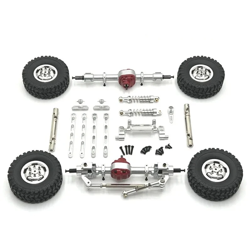 Metal Silver Upgrade, Front and Rear Assemblies, Kit, for MN Model 1/12 MN82 LC79 MN78 Red RC Car Parts