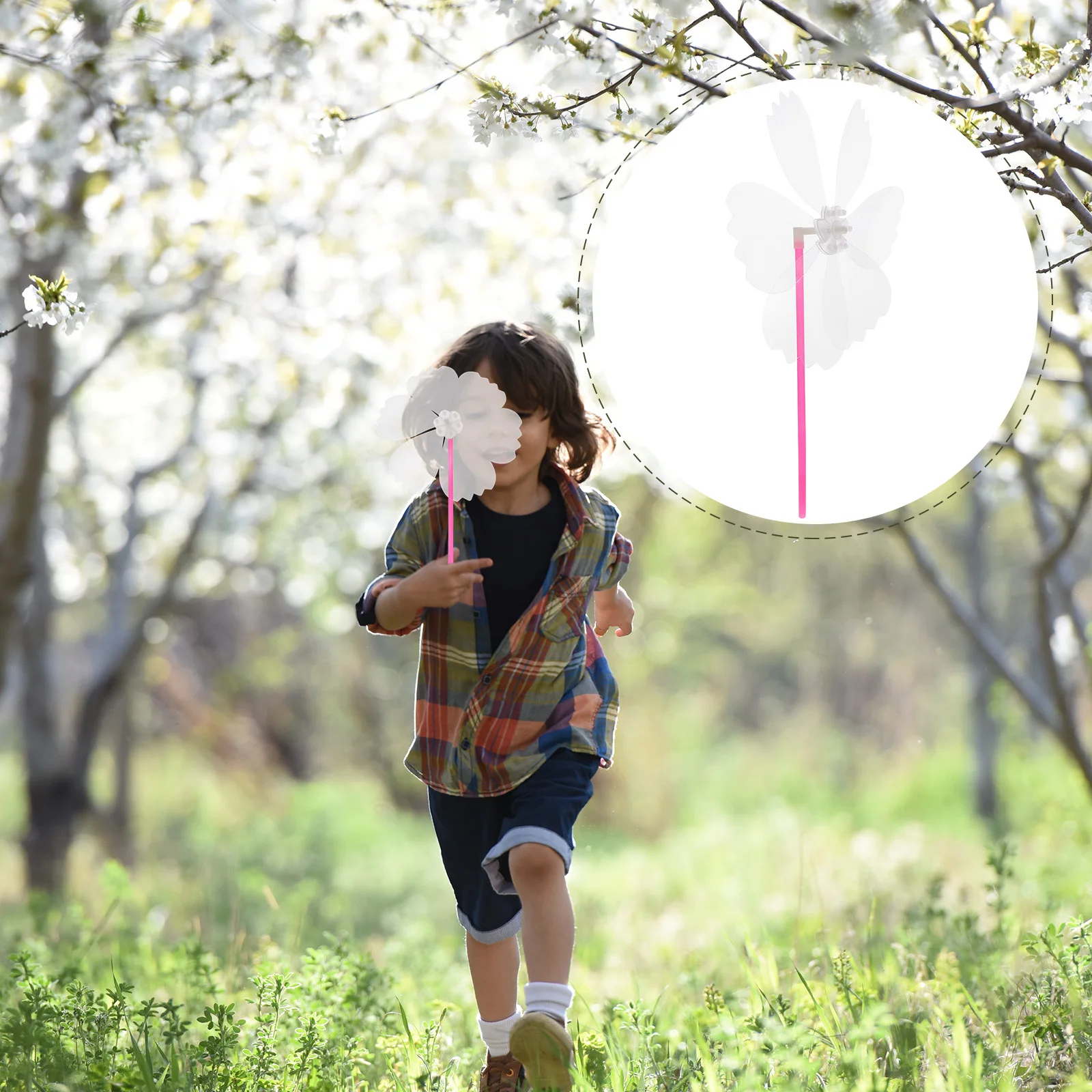 

6Pcs Windmill Decoration DIY Pinwheel Unpainted Plastic Blank Painting Kit for Garden Yard Balcony Decor Pinwheel