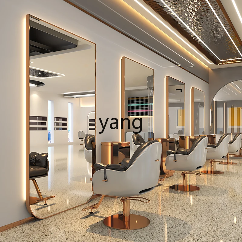 مرآة صالون حلاقة LMM مثبتة على الحائط لصالونات الحلاقة وطاولة مرآة من جانب واحد من الأرض إلى السقف