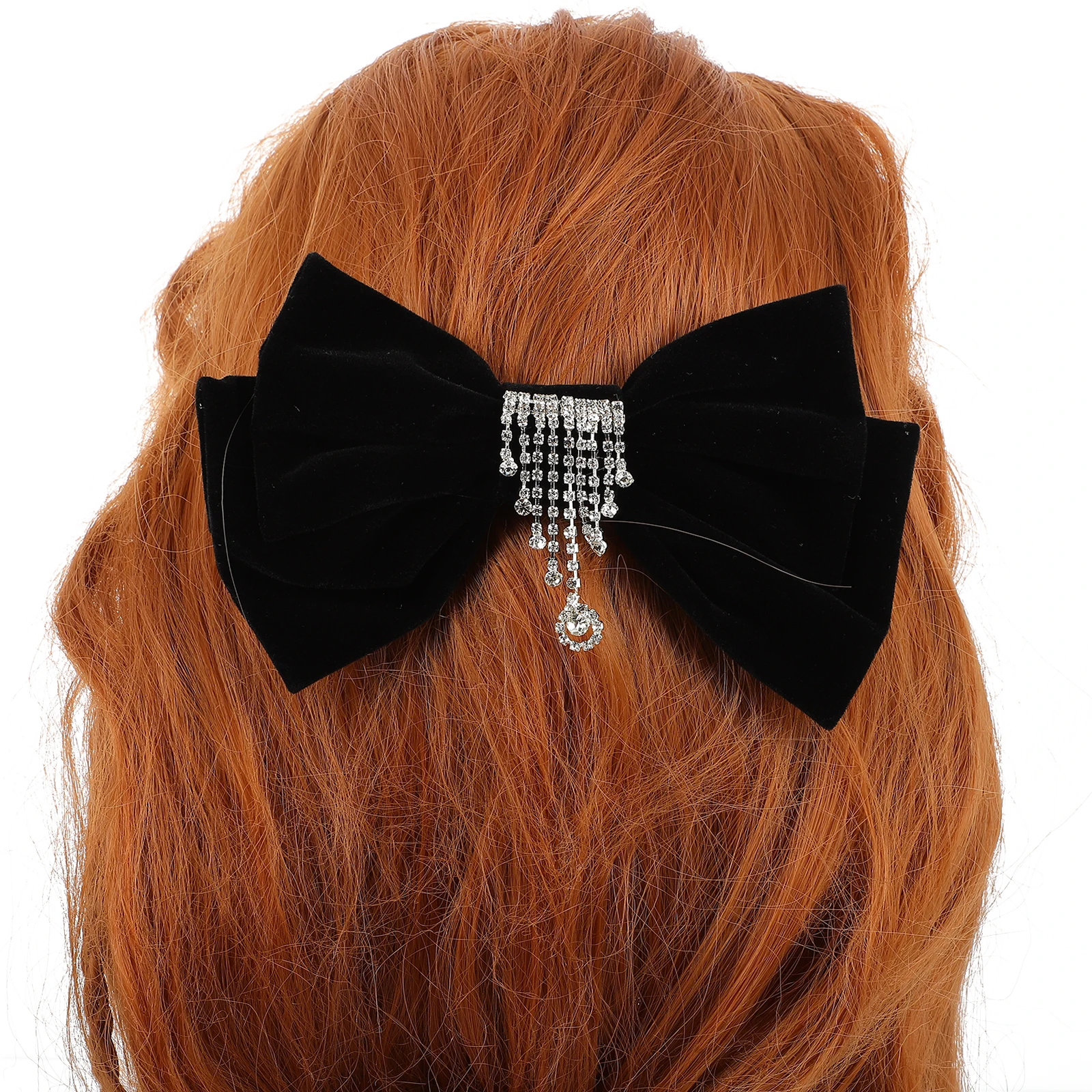 

Vintage Hairpin Rhinestone Bow Clips for Girls Claw Pins Hair Bowknot Barrettes Large Size Thick Thin Straight Curly