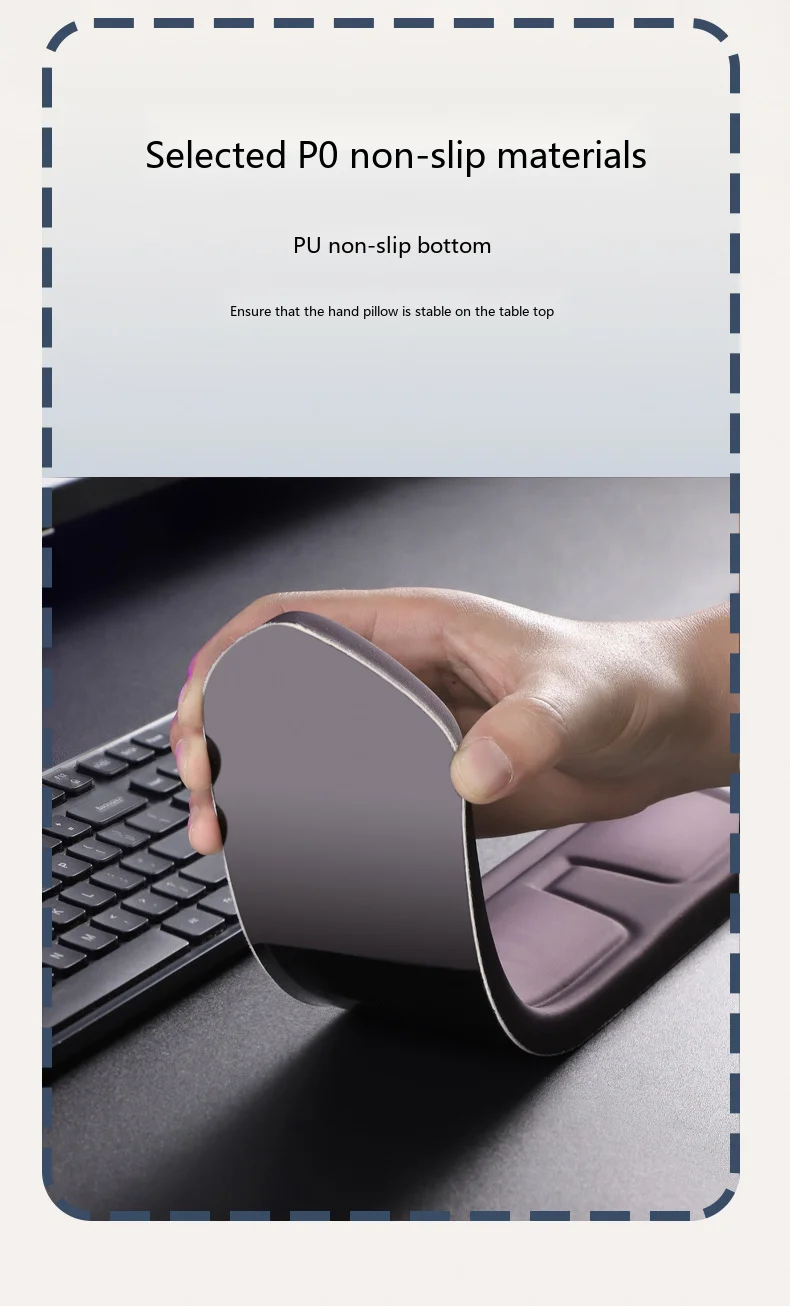Farbblock-Silikon-Handgelenkauflage Mauspad Ergonomische Schreibtischunterlage für Büro und Gaming 5 Zweifarbige Sets – Detail 3