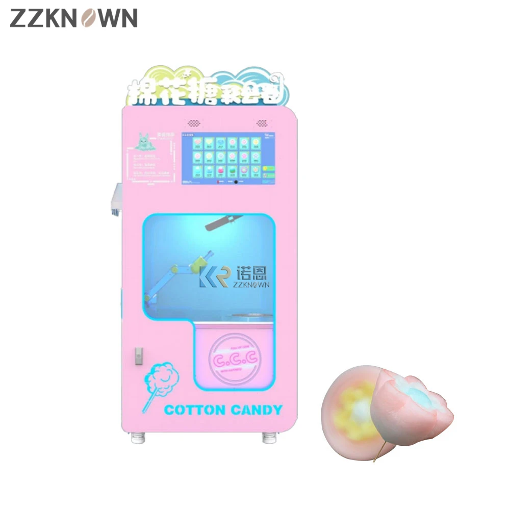 Automatic Cotton Candy Vending Machine Commercial Flower Shape Marshmallows Making Machine Vending