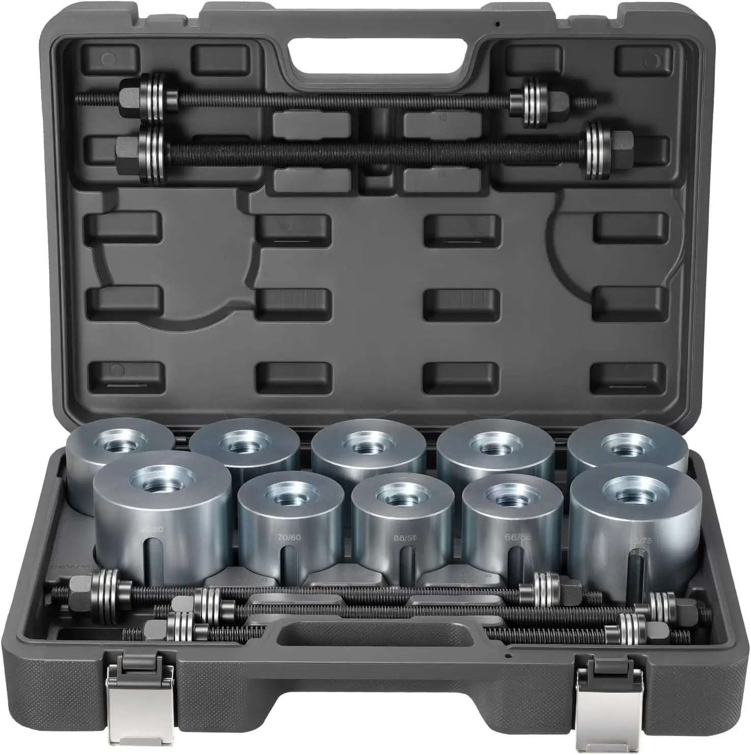 Pull and Press Sleeve Kit, 27 PCS, Steel Bush Removal Insertion Sleeve Tools with Carrying Case, Compatible with LCV and HGV Eng