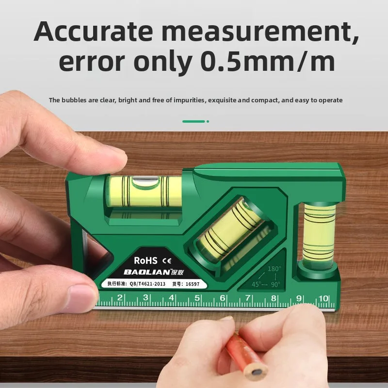 Portable Level Ruler Bubble Level Precision Level Magnetic Lever Angle Gauge Finder Leveling Aligner Woodworking Tool