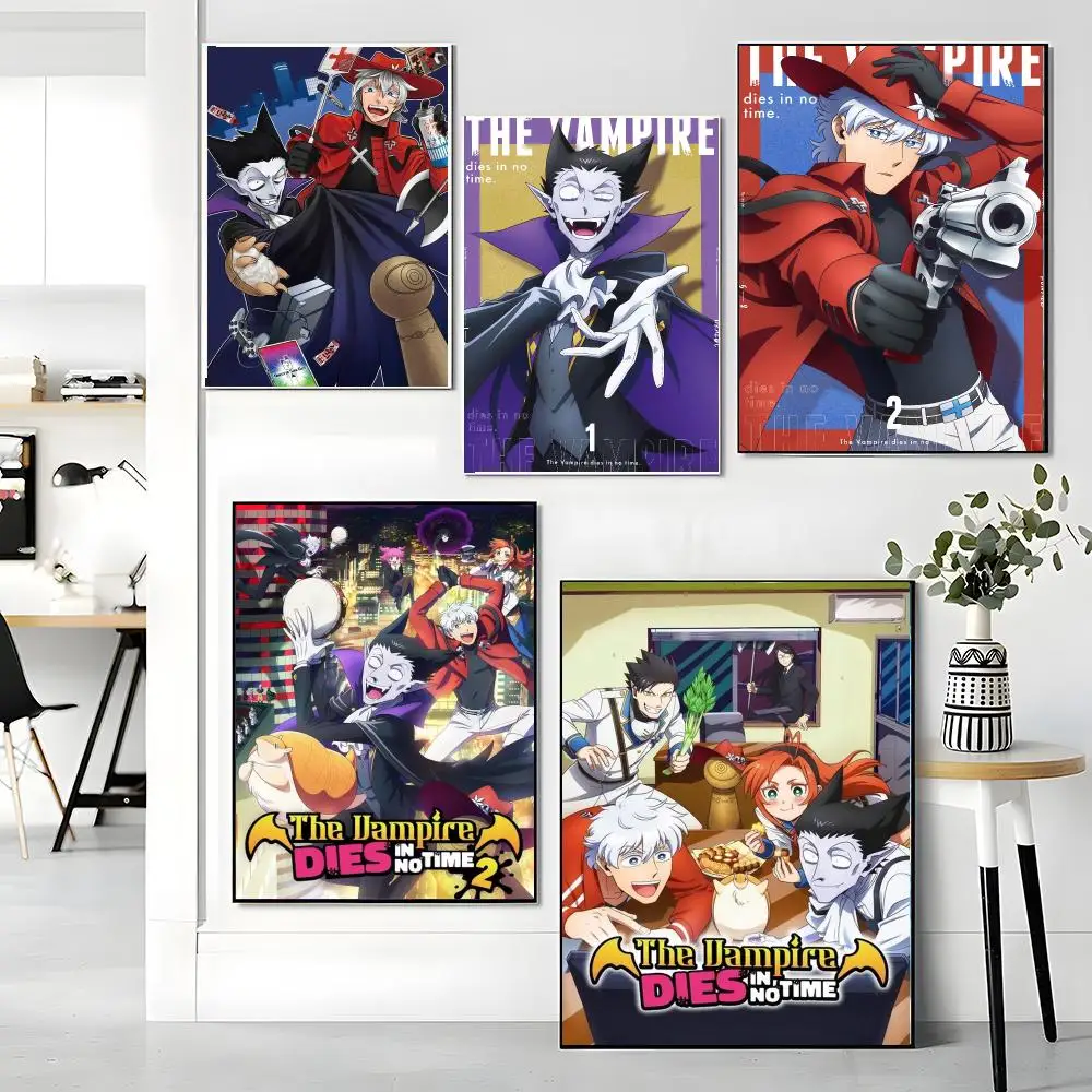 anime T-The Vampire Dies in No Time-E Painting Calligraphy Boho Botanical Decor for Living Room Elegant Home Style