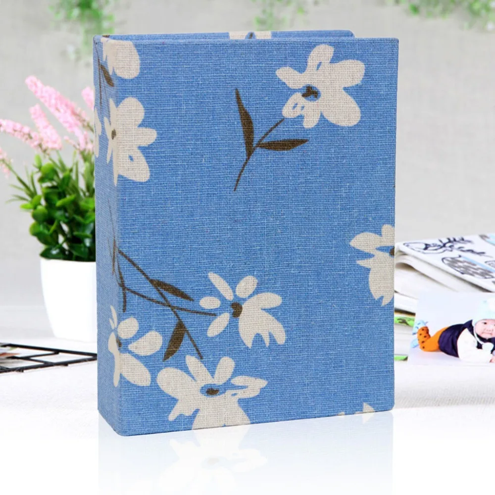 100 Pockets Photo Album Linen Cover 4x6 Photos Slip-in Picture Albums DIY Writable Small Scrapbook Album Children Growth