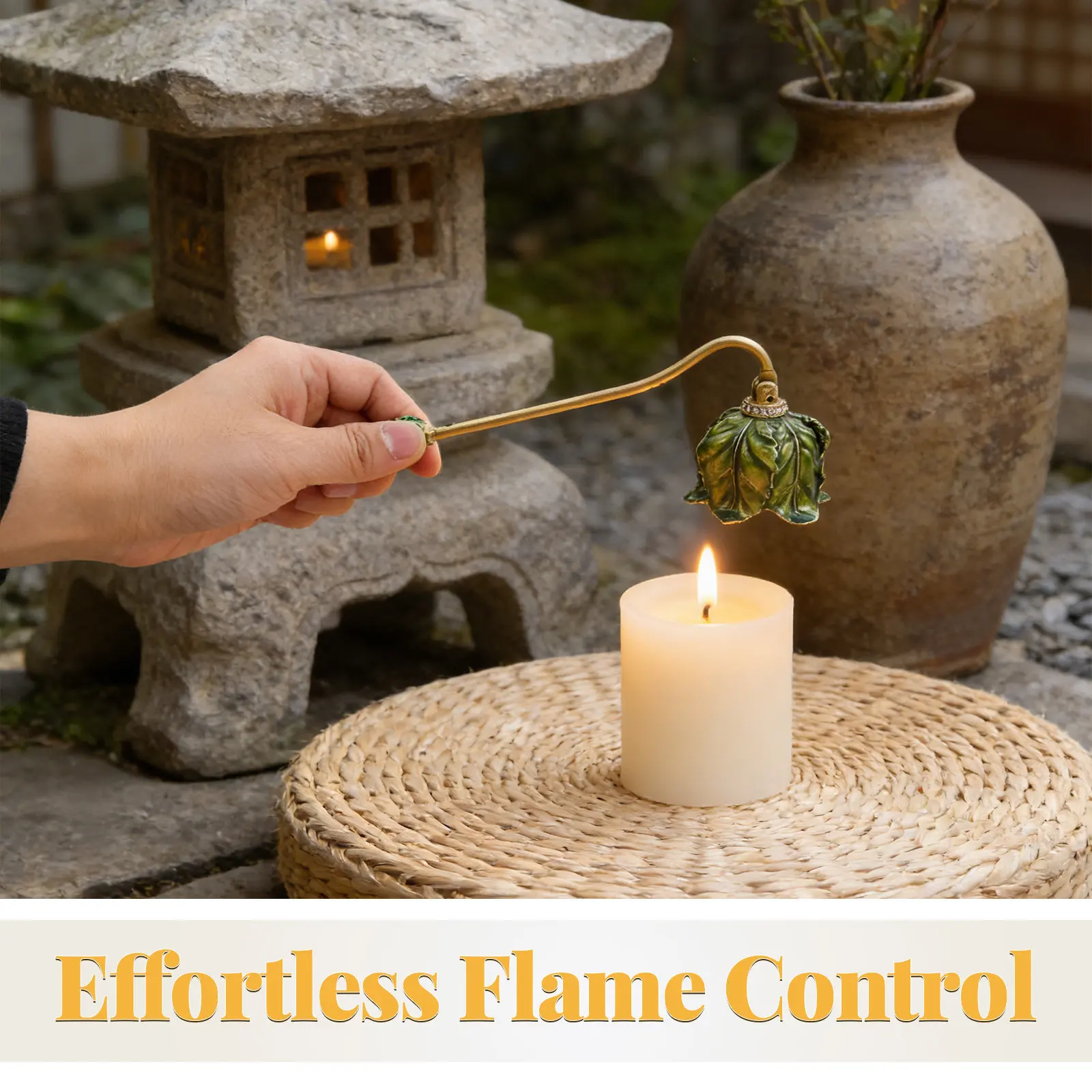 Retro Metal Snuffer Bell Design Vintage Wick Flame Extinguisher Decorative Snuffer Cover for Home Ambience