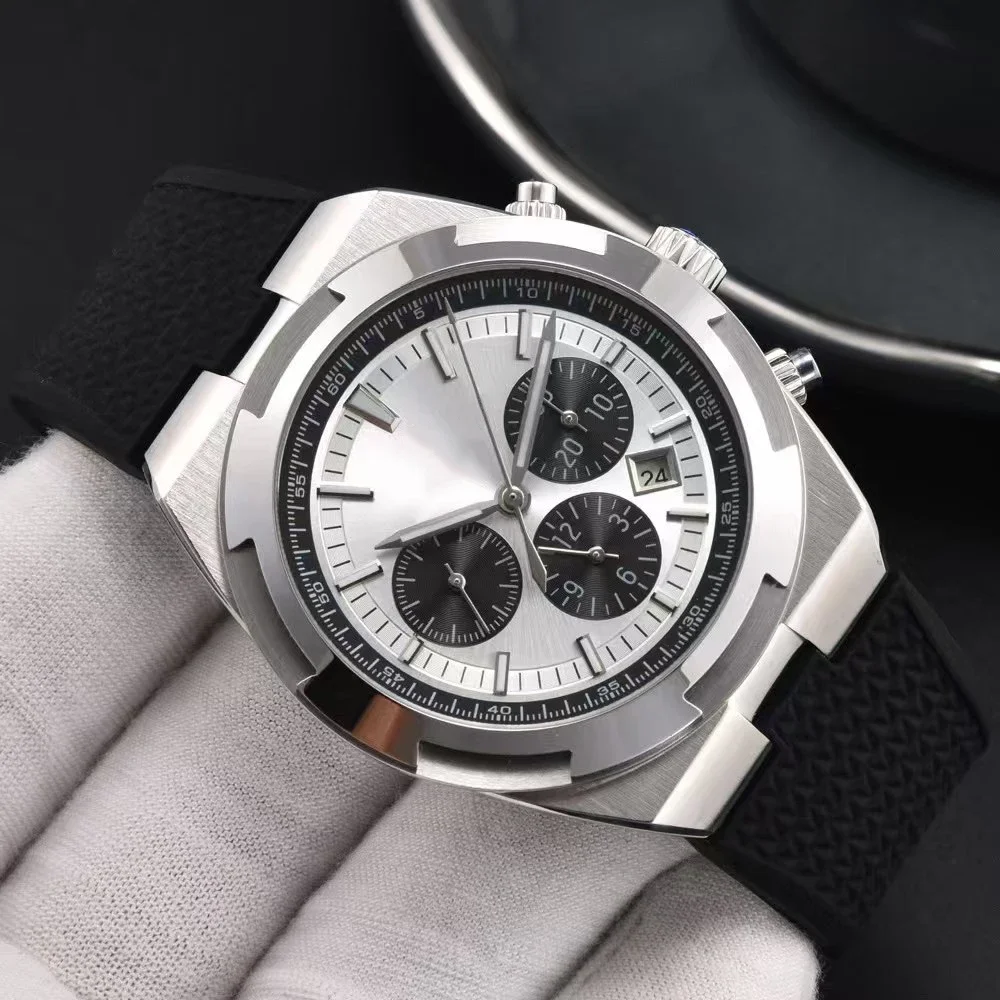 2025fashion41mm ساعات آلية أوتوماتيكية فاخرة للرجال ستانلس ستيل مطاط أسود ياقوت سيراميك