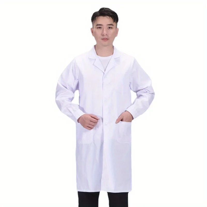 Long Sleeve White Lab Coats Multi-Purpose Workwear for Doctors Labs Food Factories Beauty Salons Hospitals Pharmacies