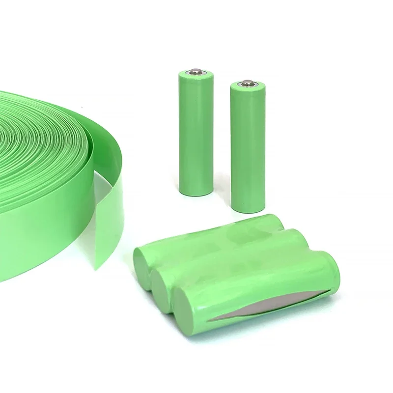 Width 24mm~205mm Fruit Green PVC Heat Shrink 18650 Lipo Battery Pack Cable Sleeve Lithium Insulated Film Wrap Case Protection